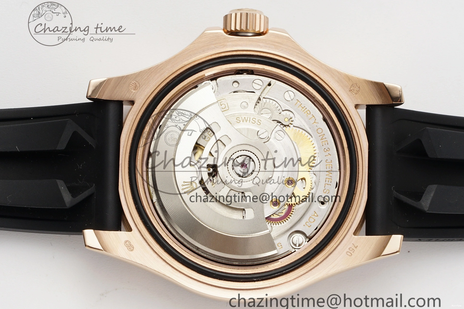 MiroTime 0213 RelaxedFit Yacht-Master 126655 RG APSF Best Edition Black Dial on Black Rubber Strap A 1949